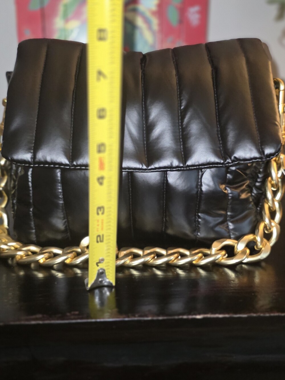 Think Royln Pearl Black Quilted Chain Shoulder Bag (3 Different Straps ) - Picture 8 of 8